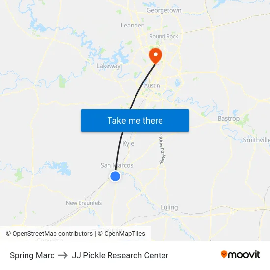 Spring Marc to JJ Pickle Research Center map