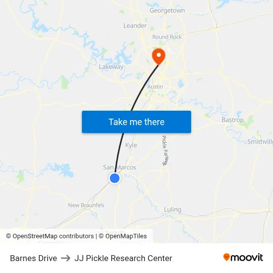 Barnes Drive to JJ Pickle Research Center map