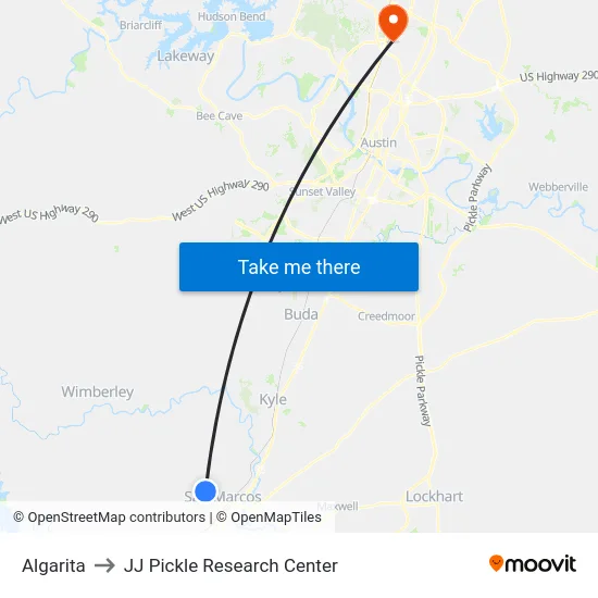 Algarita to JJ Pickle Research Center map