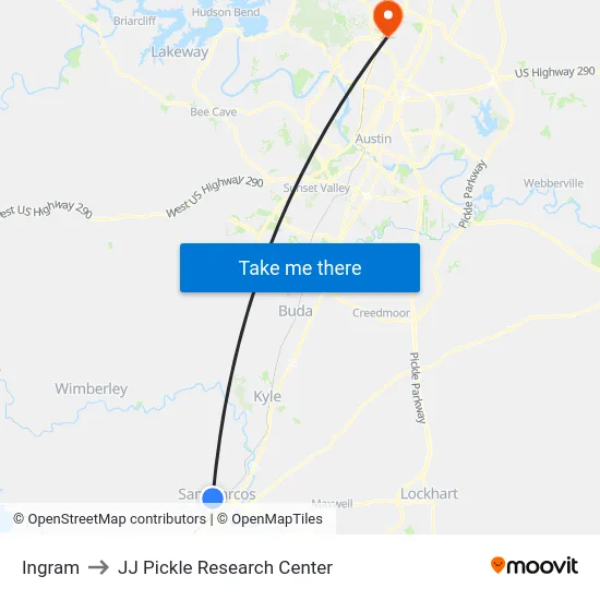 Ingram to JJ Pickle Research Center map