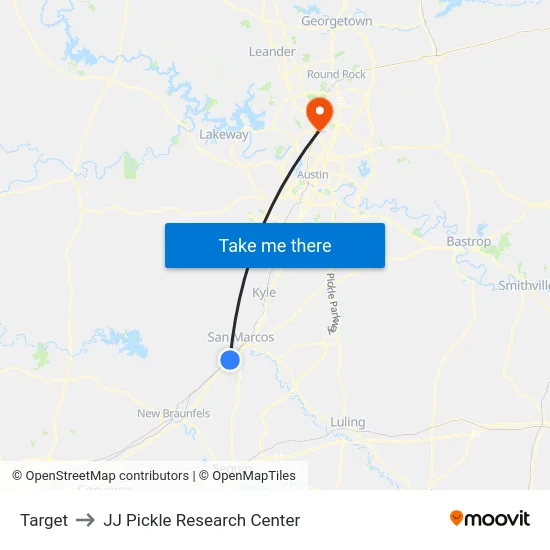 Target to JJ Pickle Research Center map