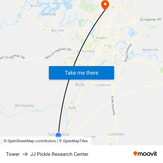 Tower to JJ Pickle Research Center map