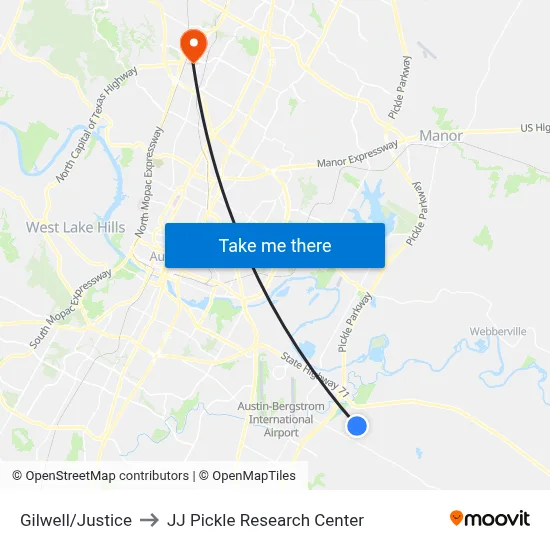 Gilwell/Justice to JJ Pickle Research Center map