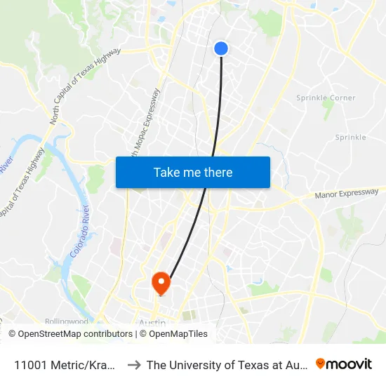 11001 Metric/Kramer to The University of Texas at Austin map