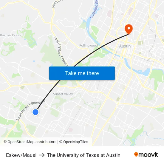 Eskew/Mauai to The University of Texas at Austin map