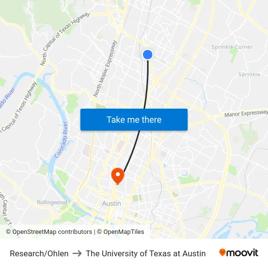 Research/Ohlen to The University of Texas at Austin map