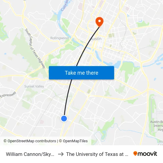 William Cannon/Skynook to The University of Texas at Austin map