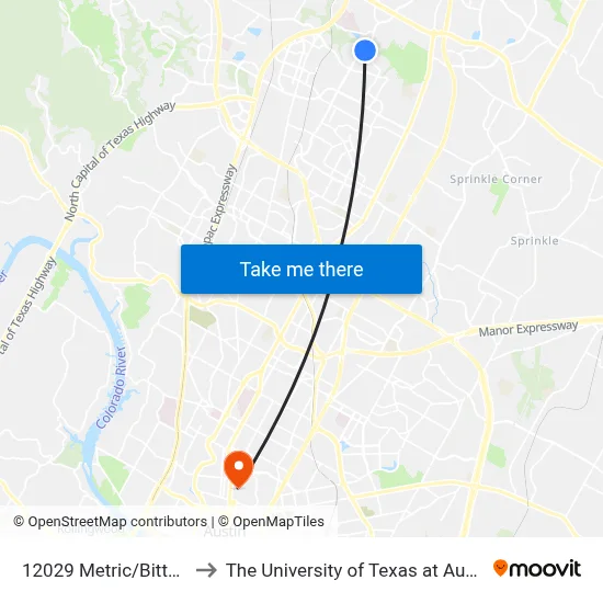 12029 Metric/Bittern to The University of Texas at Austin map