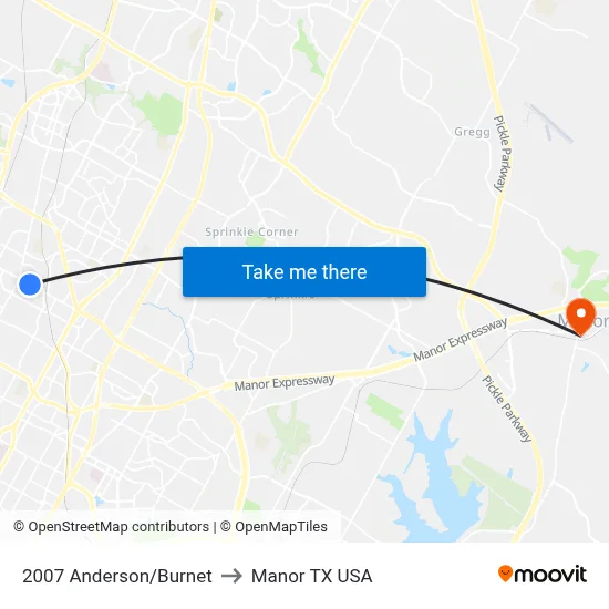 2007 Anderson/Burnet to Manor TX USA map