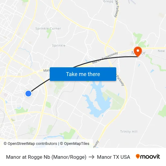 Manor at Rogge Nb (Manor/Rogge) to Manor TX USA map