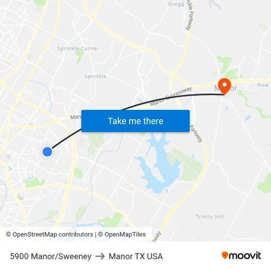 5900 Manor/Sweeney to Manor TX USA map