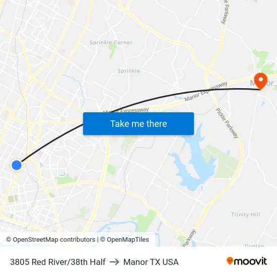 3805 Red River/38th Half to Manor TX USA map