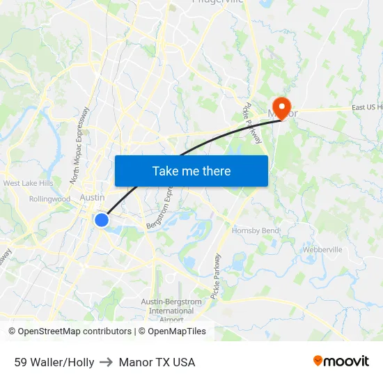 59 Waller/Holly to Manor TX USA map