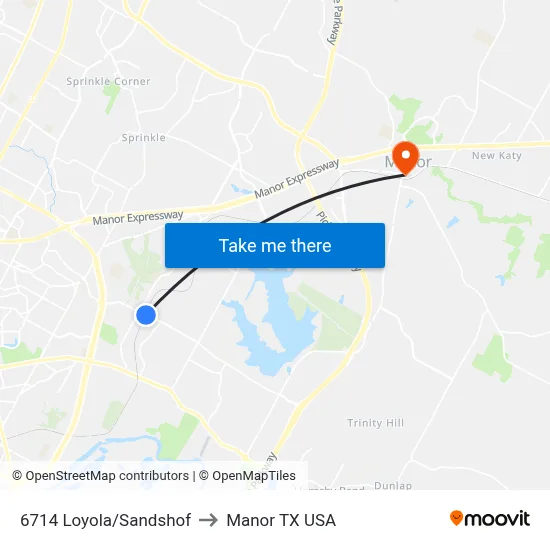6714 Loyola/Sandshof to Manor TX USA map