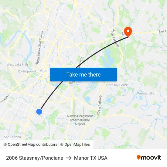 2006 Stassney/Ponciana to Manor TX USA map