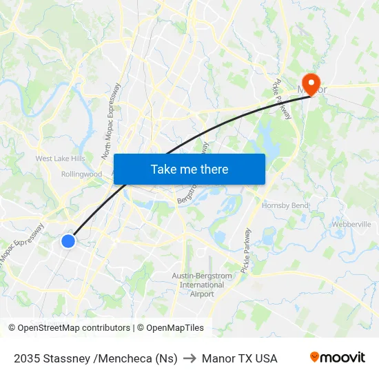 2035 Stassney /Mencheca (Ns) to Manor TX USA map
