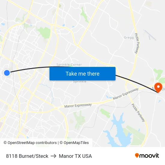 8118 Burnet/Steck to Manor TX USA map