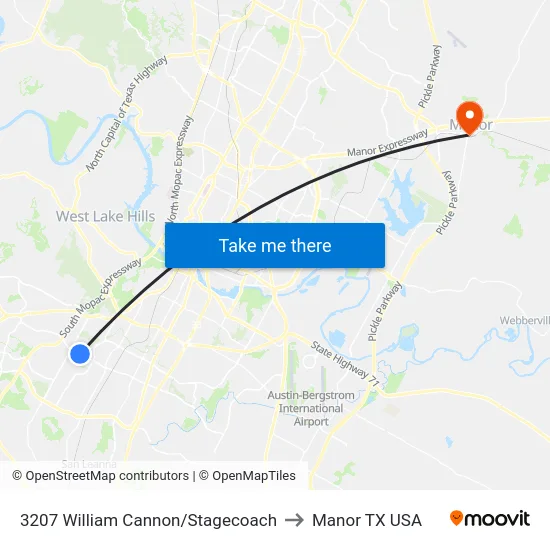 3207 William Cannon/Stagecoach to Manor TX USA map