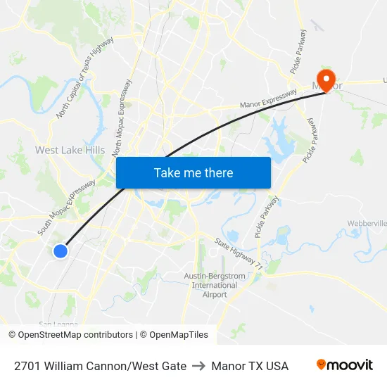 2701 William Cannon/West Gate to Manor TX USA map