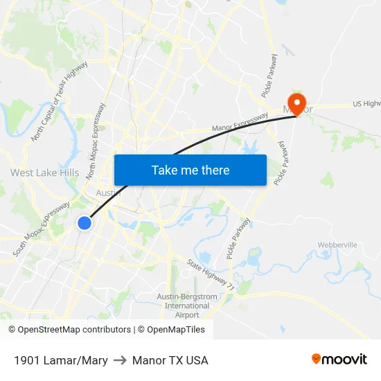 1901 Lamar/Mary to Manor TX USA map