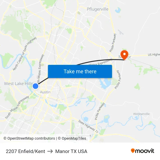 2207 Enfield/Kent to Manor TX USA map