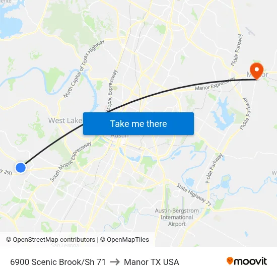 6900 Scenic Brook/Sh 71 to Manor TX USA map