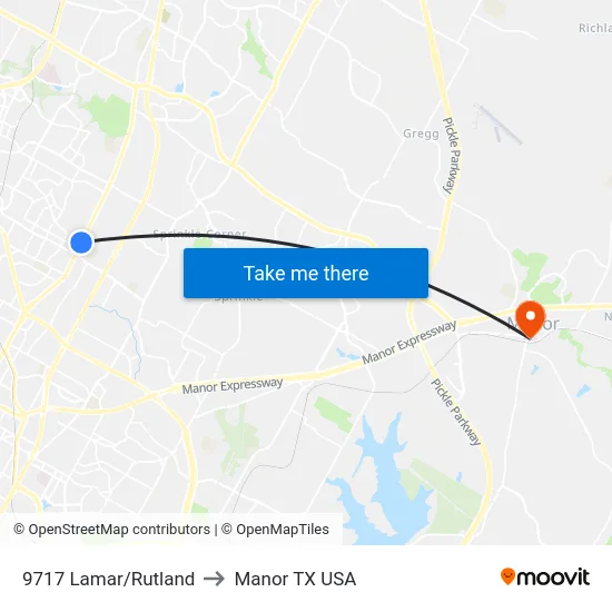 9717 Lamar/Rutland to Manor TX USA map