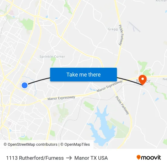 1113 Rutherford/Furness to Manor TX USA map
