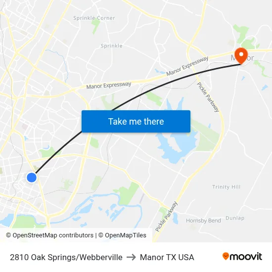 2810 Oak Springs/Webberville to Manor TX USA map