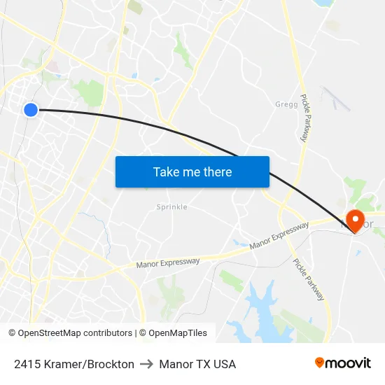 2415 Kramer/Brockton to Manor TX USA map