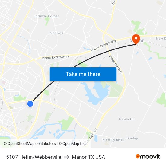 5107 Heflin/Webberville to Manor TX USA map