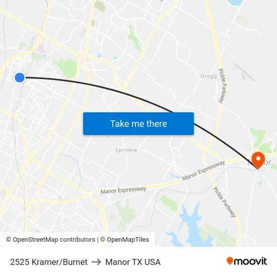 2525 Kramer/Burnet to Manor TX USA map
