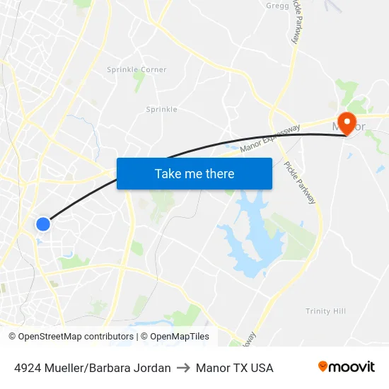 4924 Mueller/Barbara Jordan to Manor TX USA map
