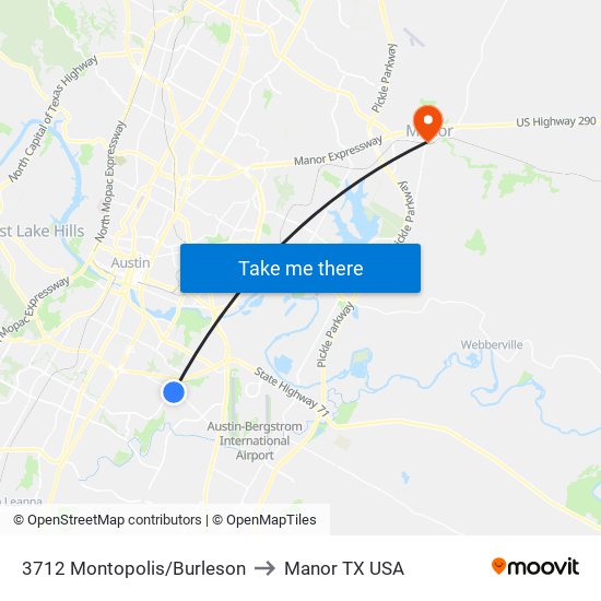 3712 Montopolis/Burleson to Manor TX USA map