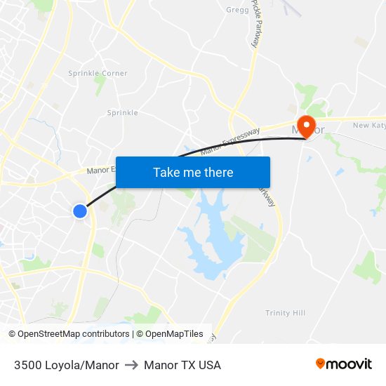 3500 Loyola/Manor to Manor TX USA map