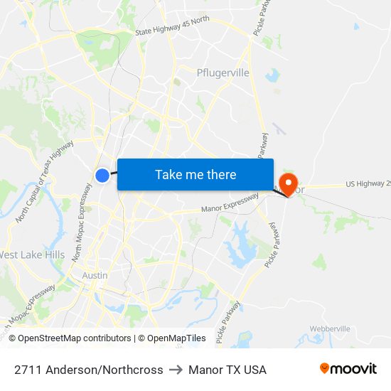 2711 Anderson/Northcross to Manor TX USA map