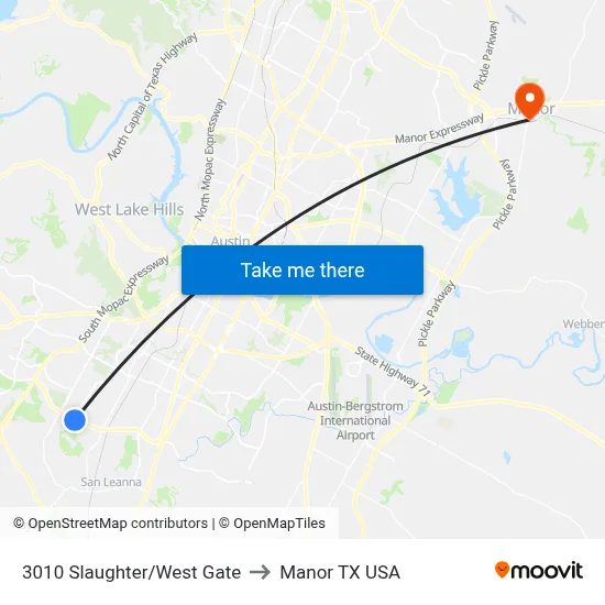 3010 Slaughter/West Gate to Manor TX USA map