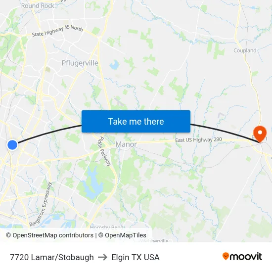 7720 Lamar/Stobaugh to Elgin TX USA map