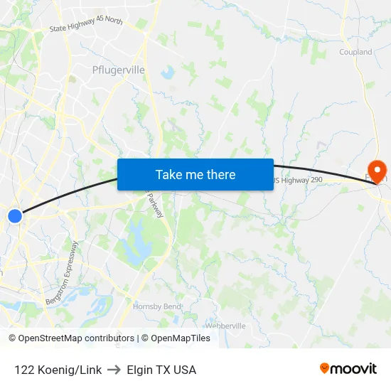 122 Koenig/Link to Elgin TX USA map