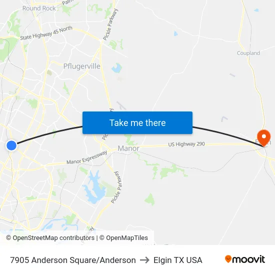 7905 Anderson Square/Anderson to Elgin TX USA map