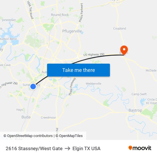 2616 Stassney/West Gate to Elgin TX USA map