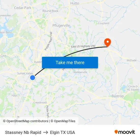 Stassney Nb Rapid to Elgin TX USA map