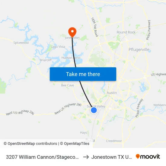 3207 William Cannon/Stagecoach to Jonestown TX USA map