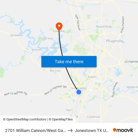 2701 William Cannon/West Gate to Jonestown TX USA map