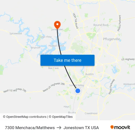 7300 Menchaca/Matthews to Jonestown TX USA map