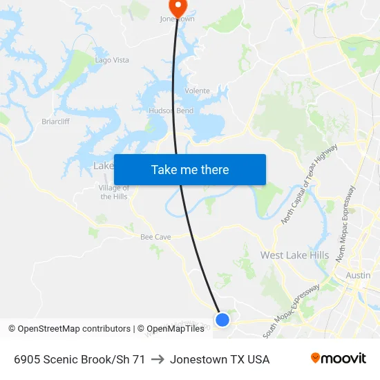 6905 Scenic Brook/Sh 71 to Jonestown TX USA map