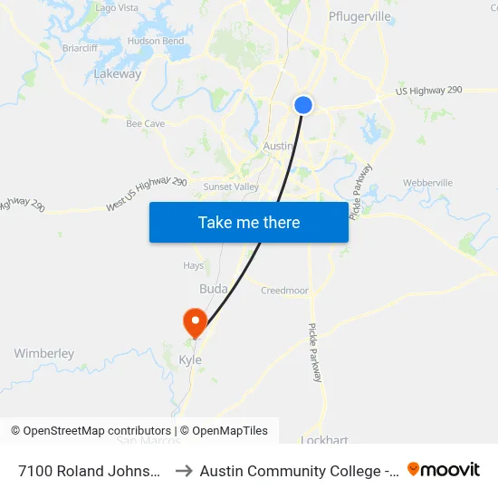 7100 Roland Johnson/St Johns to Austin Community College - Hays Campus map