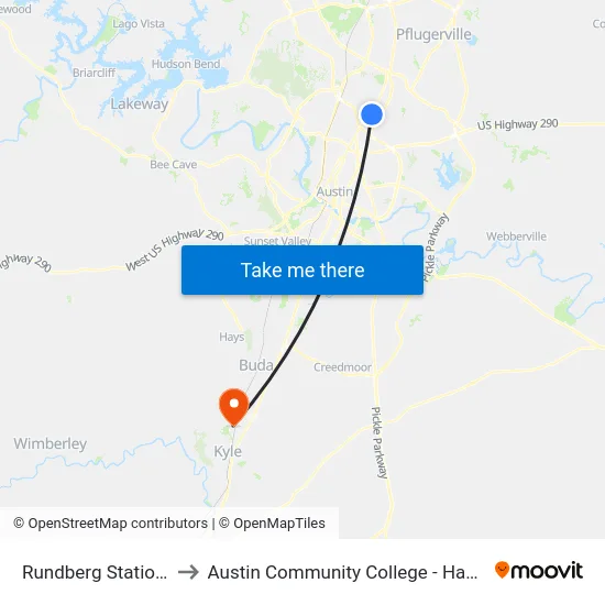Rundberg Station (Nb) to Austin Community College - Hays Campus map