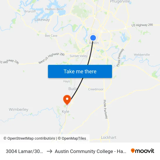 3004 Lamar/30th Half to Austin Community College - Hays Campus map