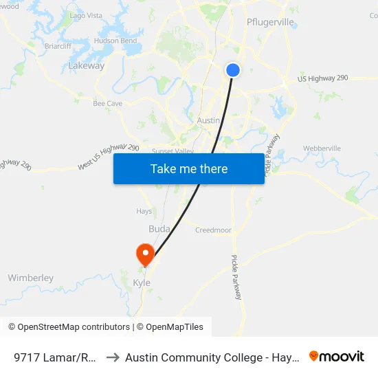 9717 Lamar/Rutland to Austin Community College - Hays Campus map